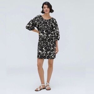 Everlane The Seersucker Floral Puff Sleeve Dress S